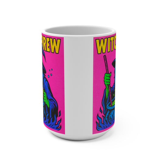 Halloween Witchs Brew Coffee Mug Funny Spooky Witch Cauldron 15oz Ceramic Cup