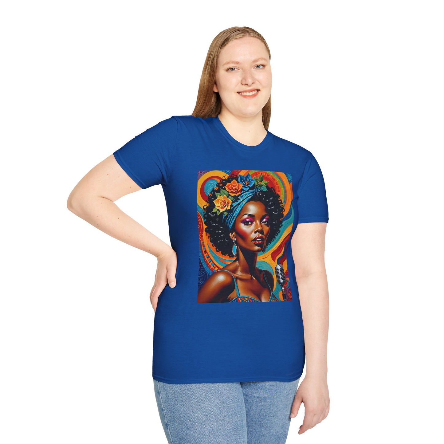 Afrofuturist Soul Singer T Shirt Cosmic Jazz Graphic Tee Retro Funk Fashion Music Artwork Top Gift for Soul Fans