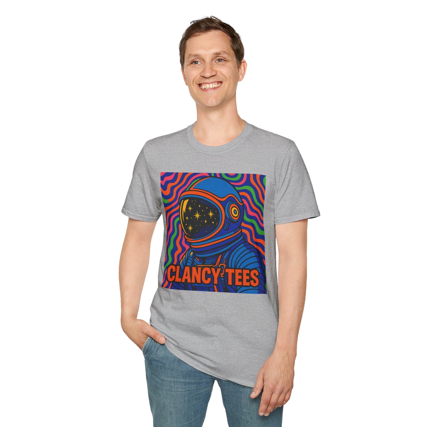 Cosmic Astronaut T-Shirt - Unisex Softstyle Tee, Space Lover Gift, Retro Vibes, Festival Wear, Graphic Tee