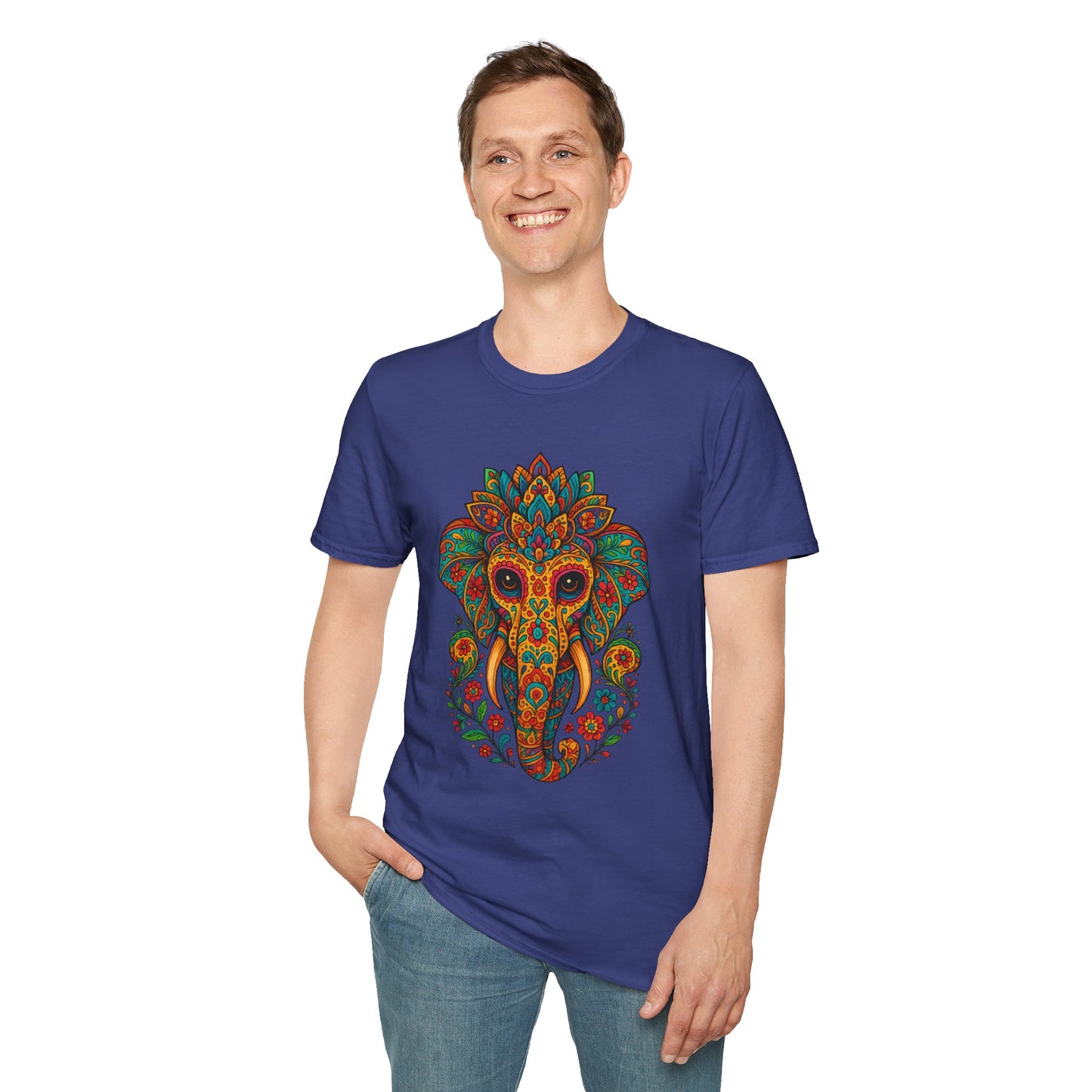 Boho Elephant Shirt Psychedelic Floral Head Art Tee Gift for Spiritual Seekers Animal Lovers and Mindful Hippies with a Love for Earthy Trippy Vibes