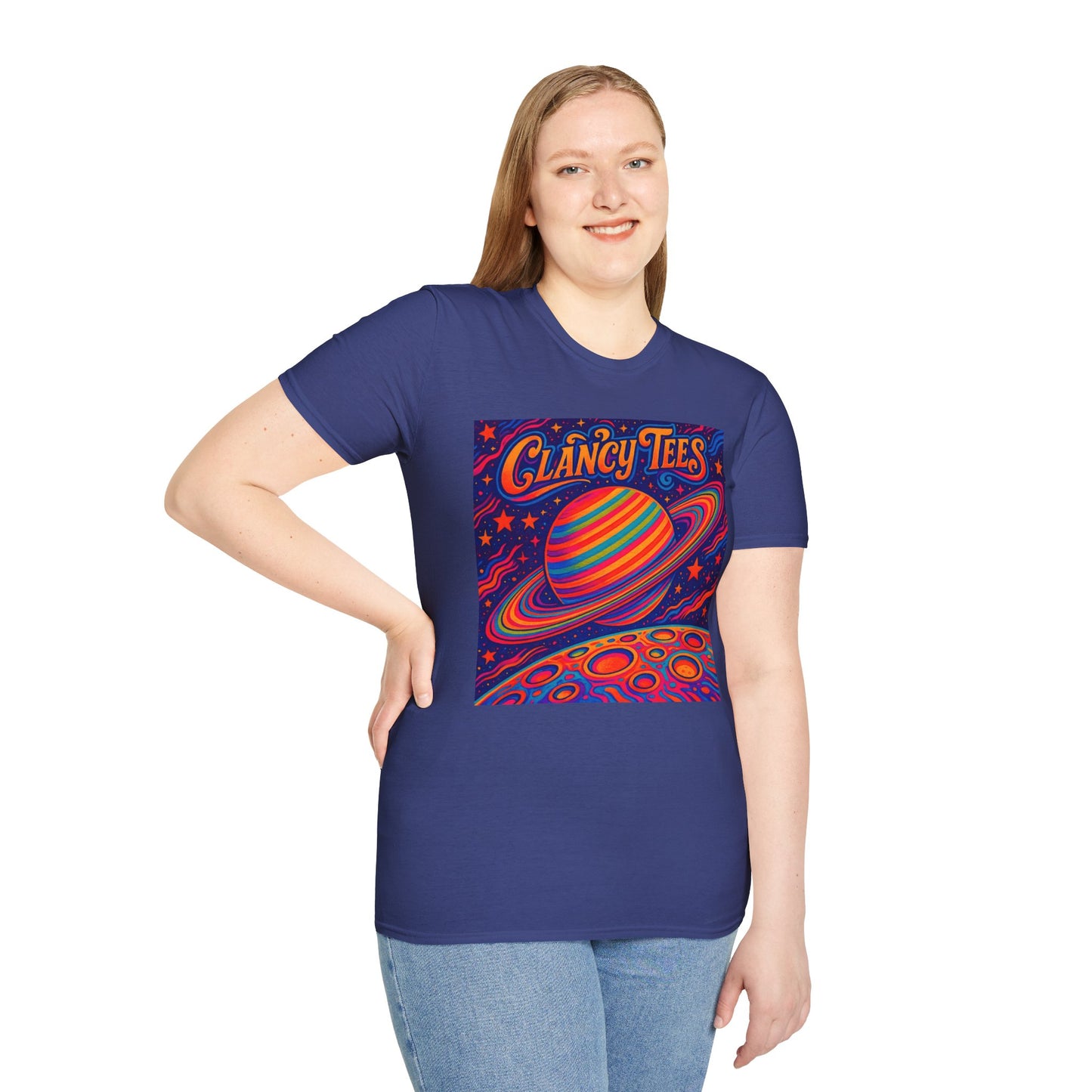 Psychedelic Saturn Shirt – Trippy Outer Space Graphic Tee with Colorful Planet Art – Gift for Stargazers, Spaceheads, and Cosmic Explorers