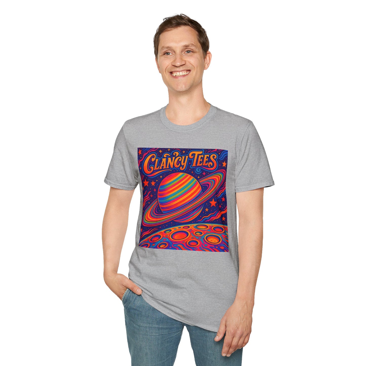 Psychedelic Saturn Shirt – Trippy Outer Space Graphic Tee with Colorful Planet Art – Gift for Stargazers, Spaceheads, and Cosmic Explorers