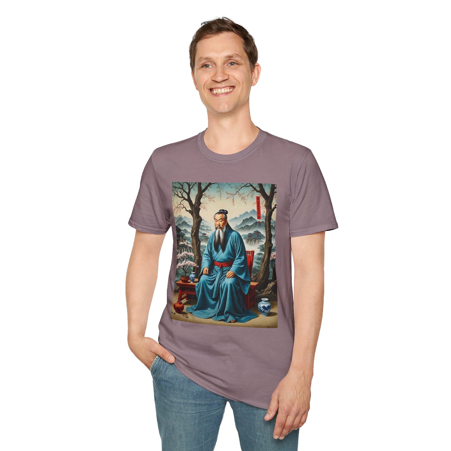 Ancient Scholar T-Shirt Eastern Wisdom Graphic Tee Traditional Art Shirt Gift for History Buffs Gift for Philosophy Fans Timeless Cultural Artwork