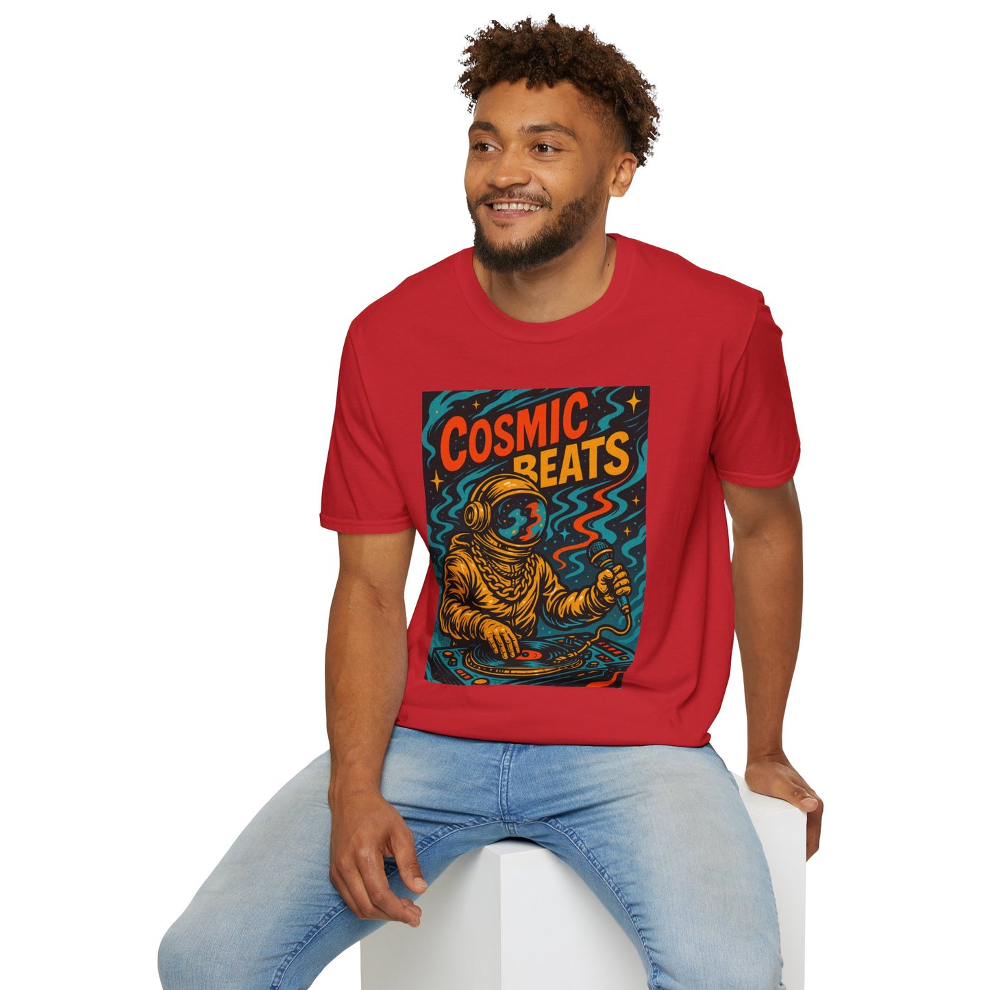 Astronaut DJ Shirt Cosmic Beats Tee Space Music Graphic Gift for EDM Lovers