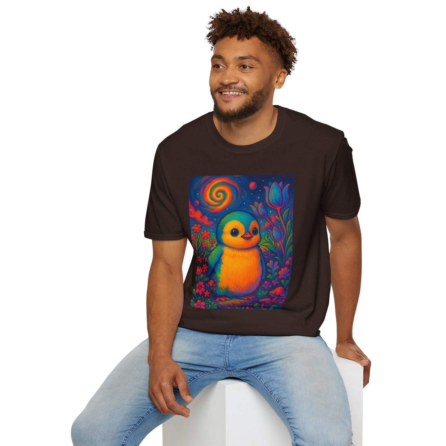 Psychedelic Baby Penguin T-Shirt – Trippy Cute Animal Tee – Gift for Penguin Lovers – Groovy Nature Shirt for Weirdos, Hippies, and Art Freaks