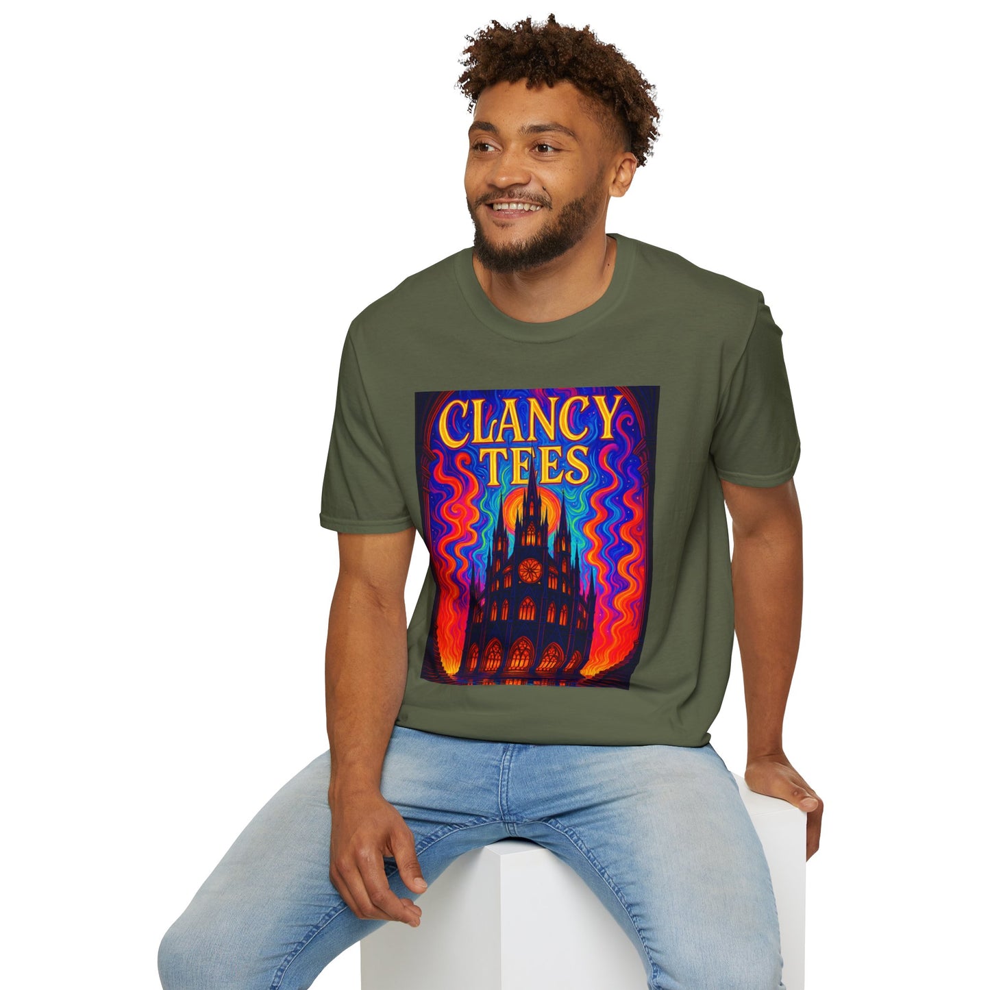 Psychedelic Cathedral Shirt – Trippy Gothic Church Tee – Gift for Art Nerds, Music Festival Fans, Visual Explorers, and Spiritual Weirdos