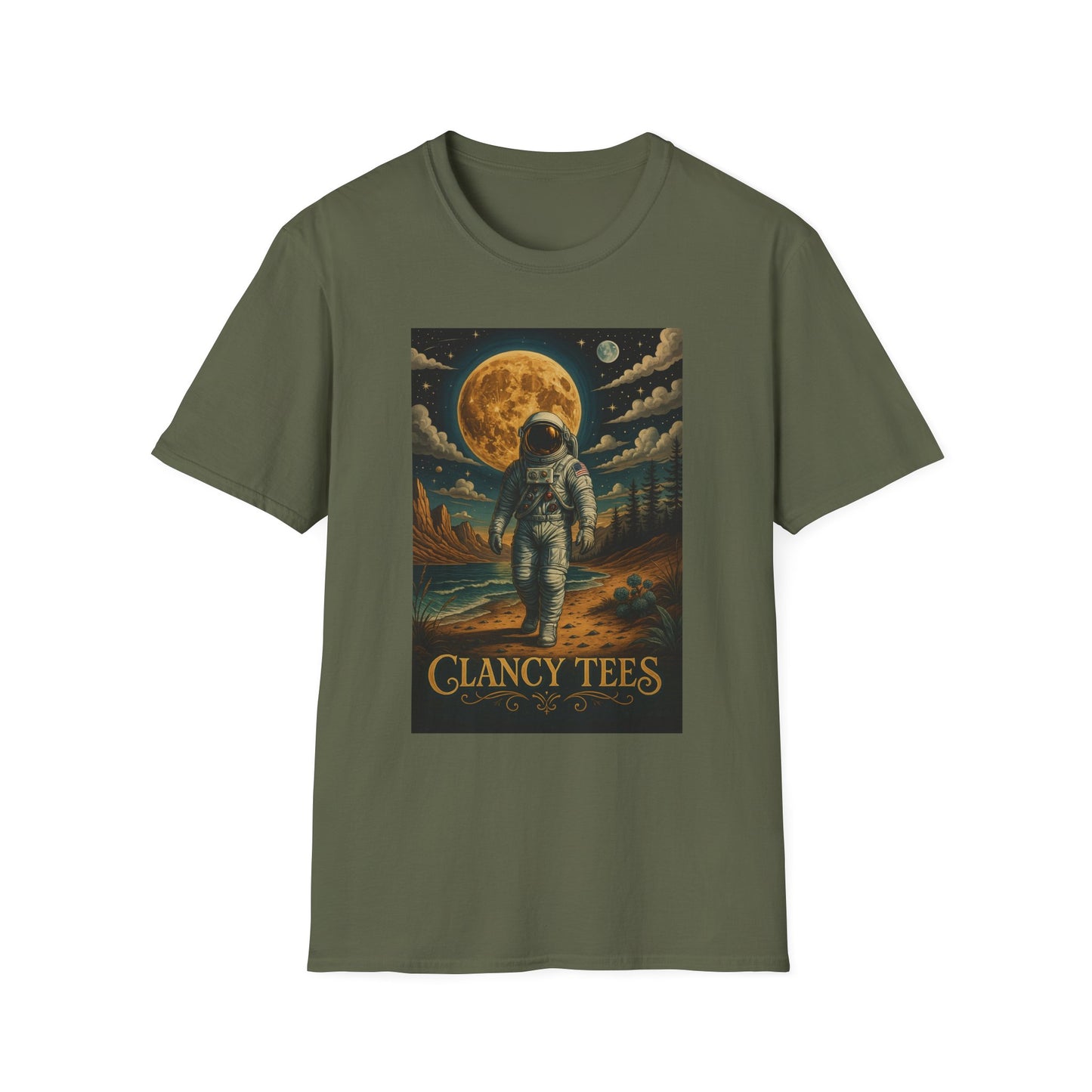 Astronaut Adventure Unisex Softstyle T-Shirt | Cosmic Space Shirt, Graphic Tee for Space Lovers, Gift for Nerds, Casual Wear