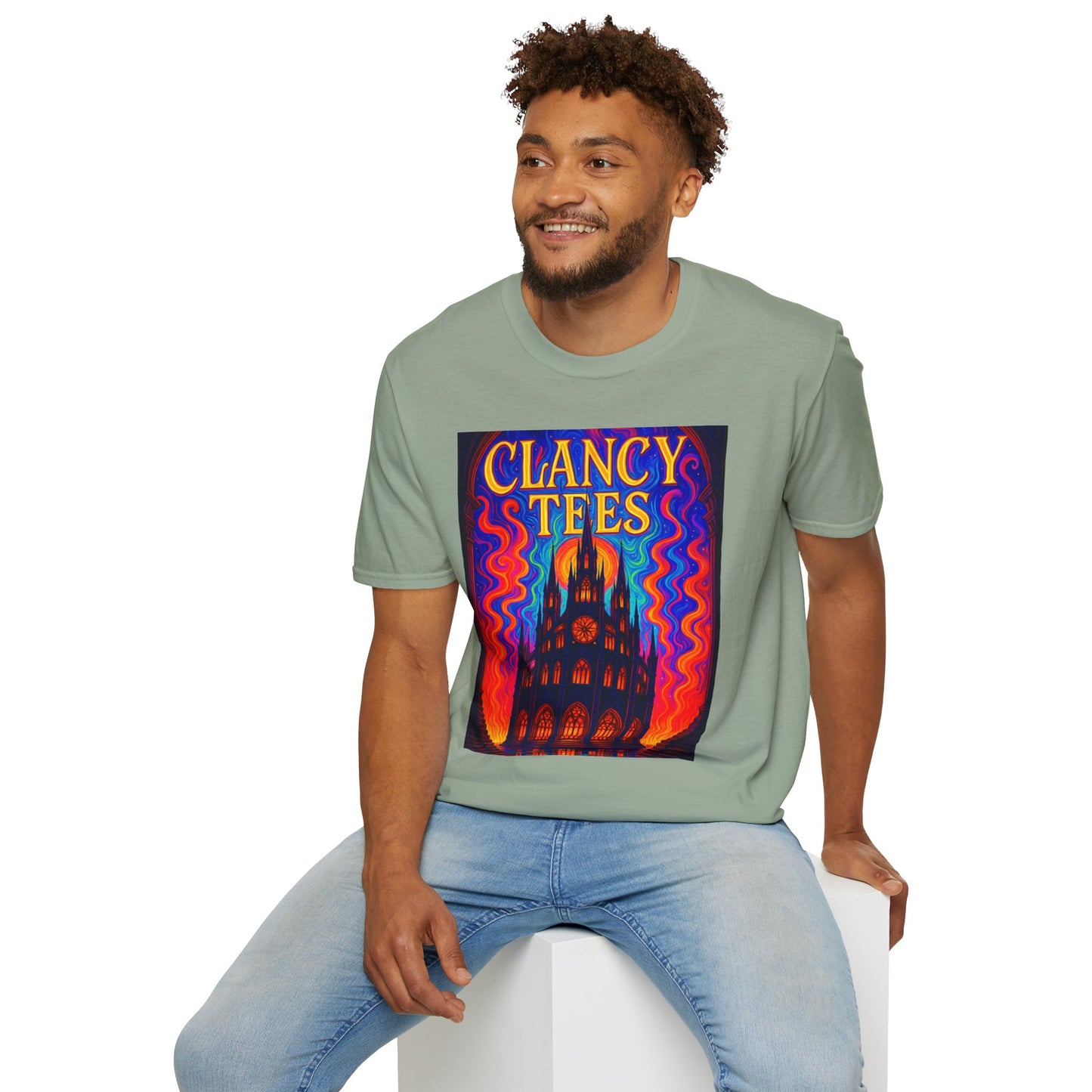 Psychedelic Cathedral Shirt – Trippy Gothic Church Tee – Gift for Art Nerds, Music Festival Fans, Visual Explorers, and Spiritual Weirdos