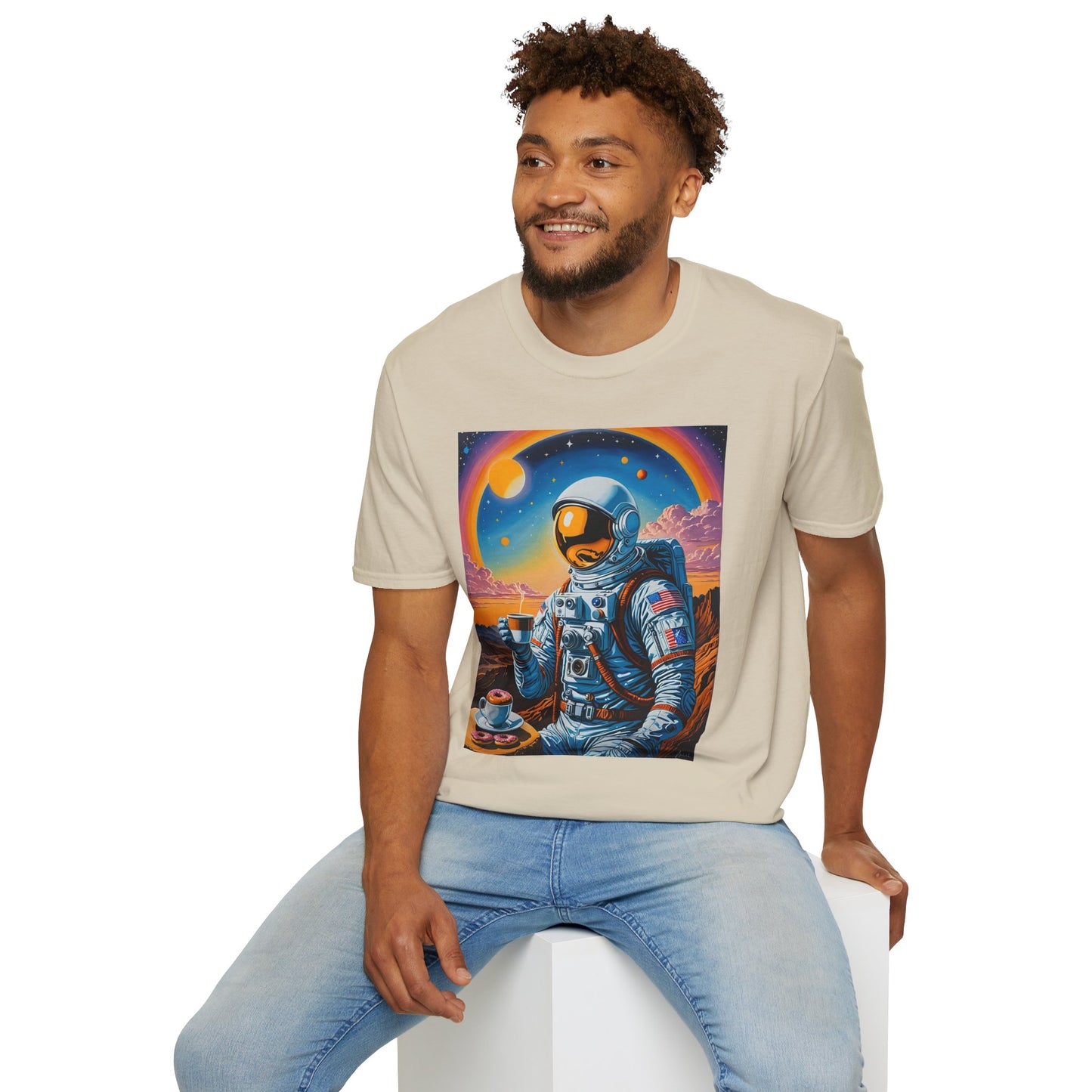Astronaut-Themed Unisex T-Shirt, Space Lover Gift, Casual Tee, Galaxy Art Shirt, Unique Graphic Tee, Perfect for Birthdays