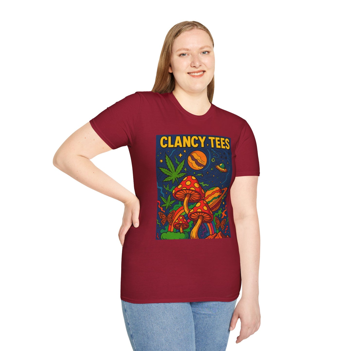 Psychedelic Mushroom T Shirt – Trippy Cosmic Graphic Tee, Stoner Festival Top, Gift for Psychedelic Art Lovers