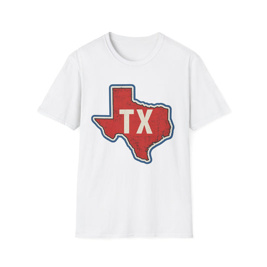 Texas State TX Map Shirt Bold Red Lone Star Tee Gift for Texans Southern Pride Fans of Texas Culture and Road Trip Junkies Who Love the Republic Vibe