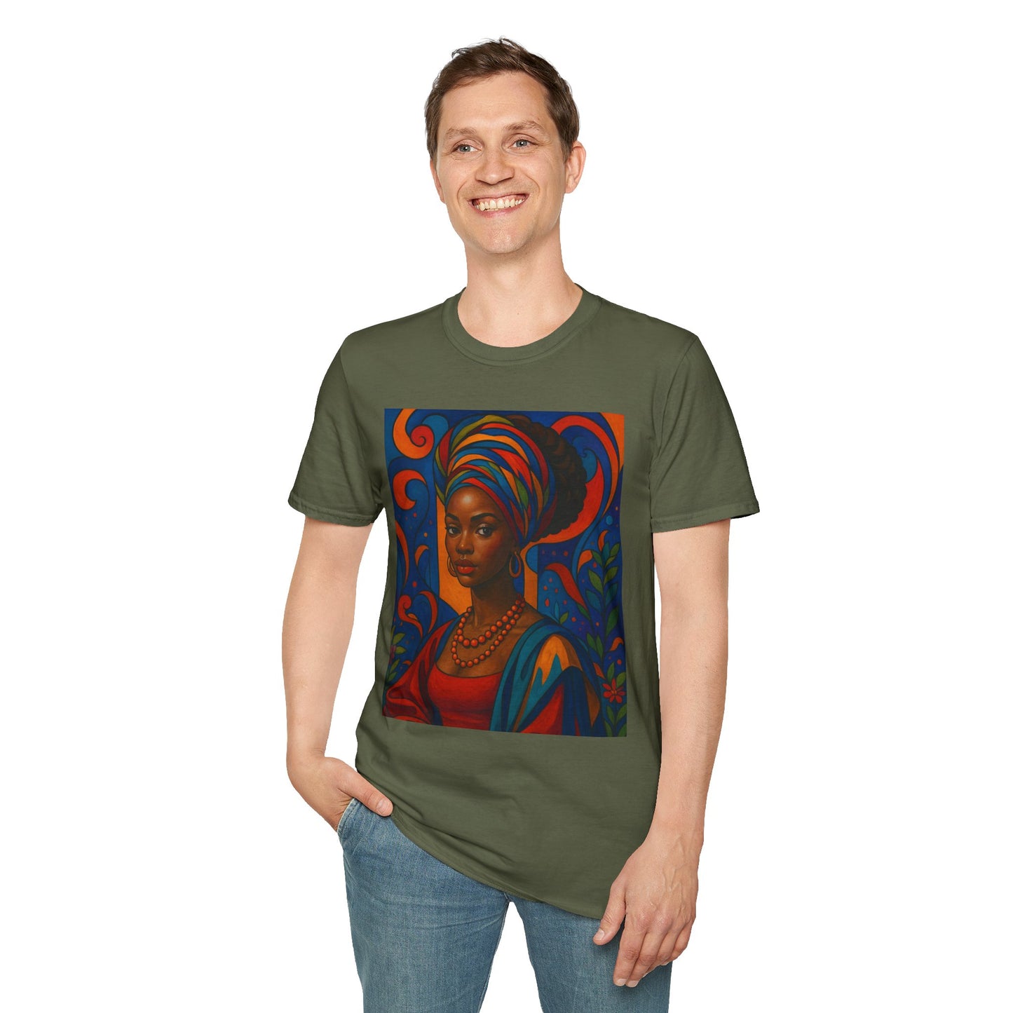 Afrocentric Queen T Shirt Bold Colorful African Art Tee for Black Women Melanin Magic Lovers Cultural Pride Streetwear and Afro Art Enthusiasts
