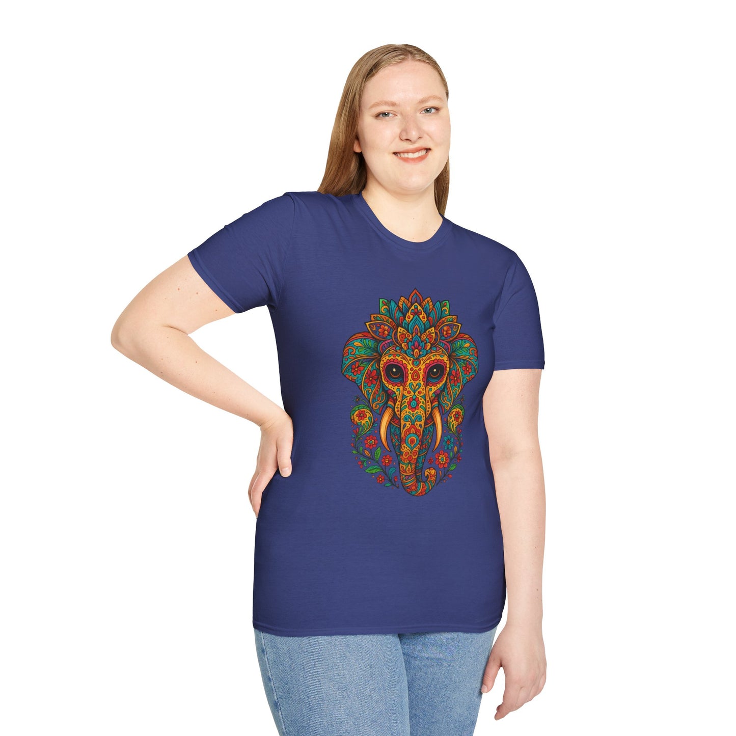 Boho Elephant Shirt Psychedelic Floral Head Art Tee Gift for Spiritual Seekers Animal Lovers and Mindful Hippies with a Love for Earthy Trippy Vibes