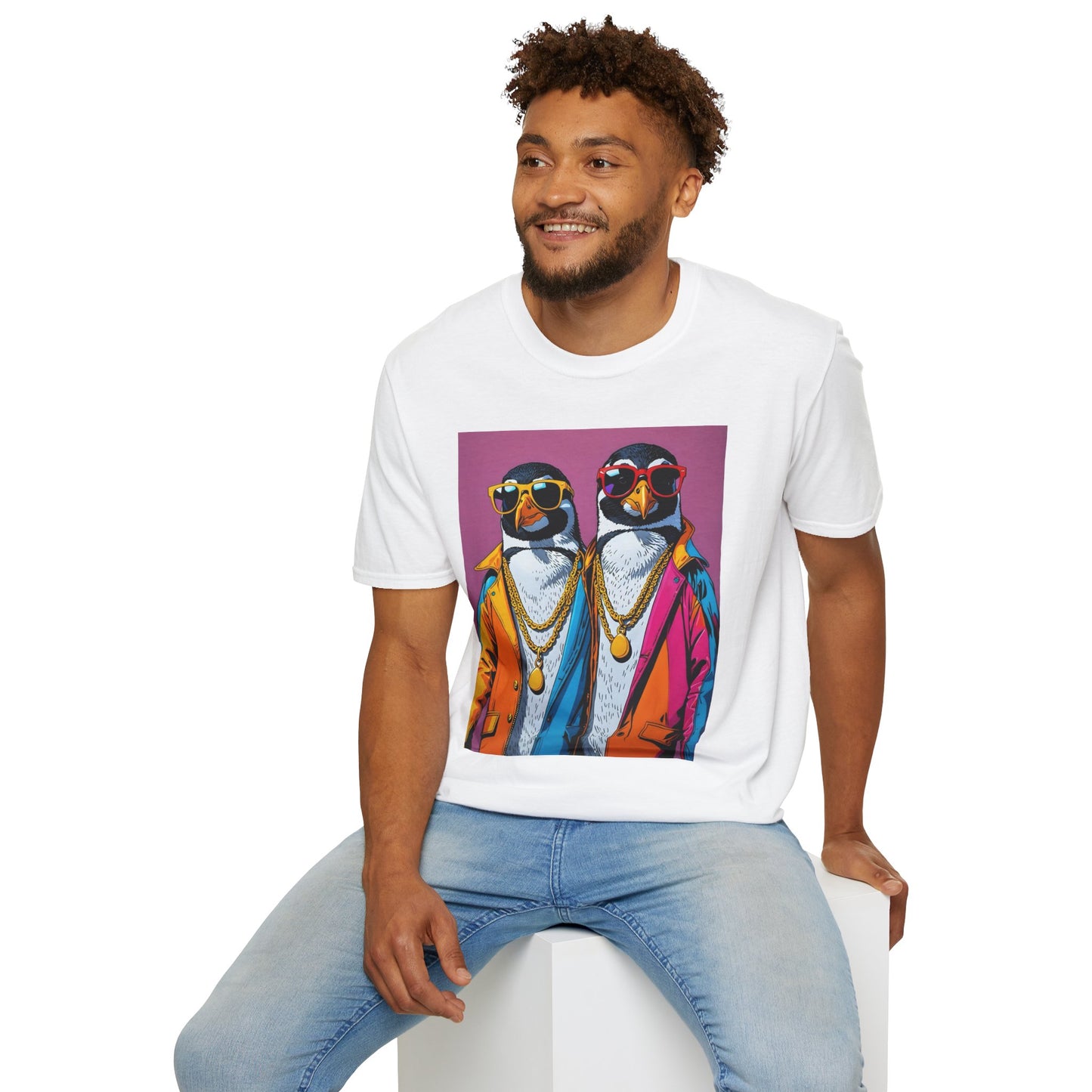 Cool Penguin Shirt – Funny Hip Hop Penguin Graphic Tee – Gift for Animal Lovers, Streetwear Fans, and People Who Stay Icy Year-Round