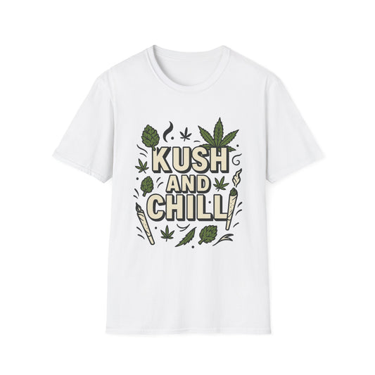 Kush and Chill Funny Weed Shirt – Stoner Relaxation Tee – Gift for Potheads, Chill Smokers, Cannabis Lovers, and 420 Enthusiasts