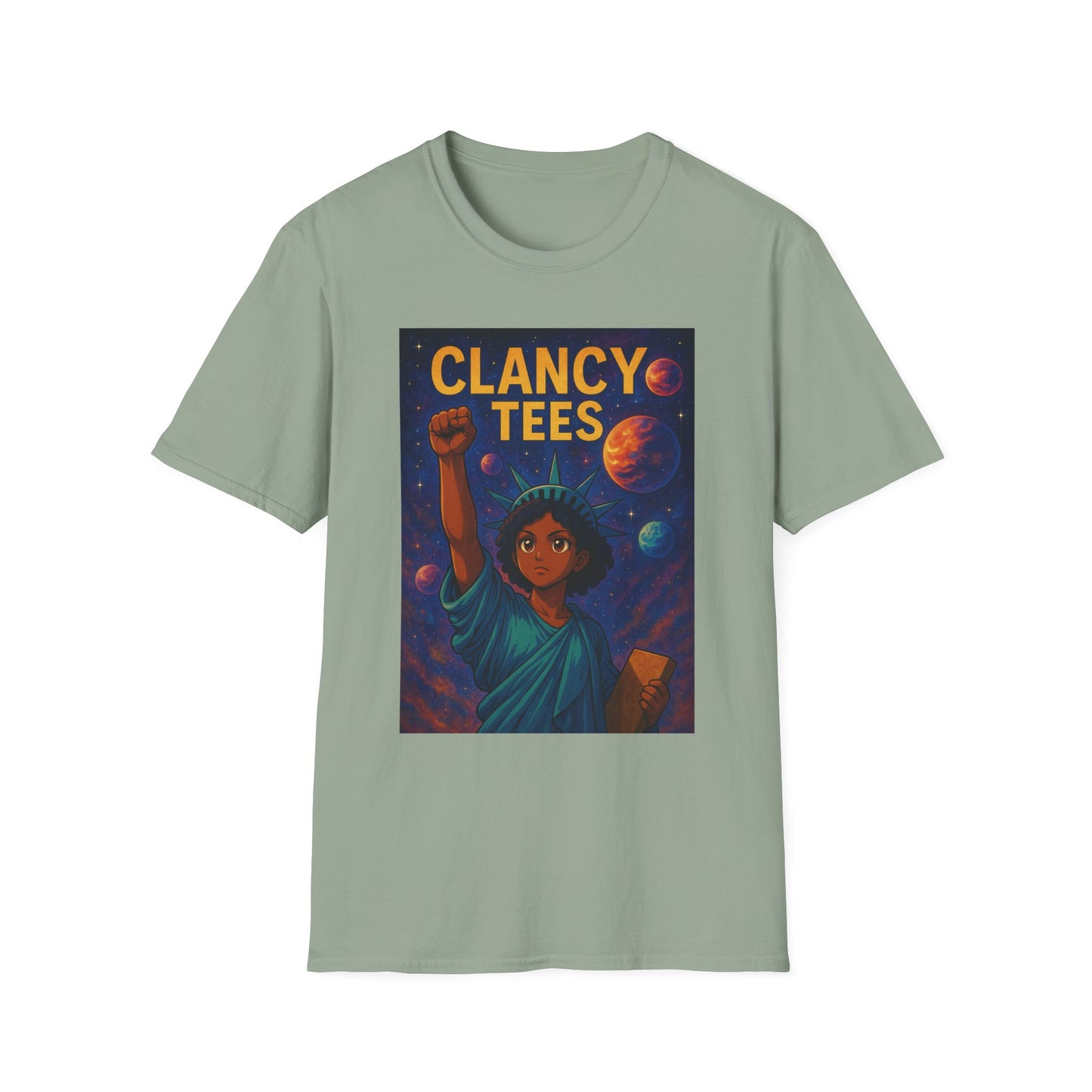 Empowerment Liberty Graphic T-Shirt, Space-Themed Tee, Unisex Casual Wear, Gift for Space Lovers, Inspirational Fashion