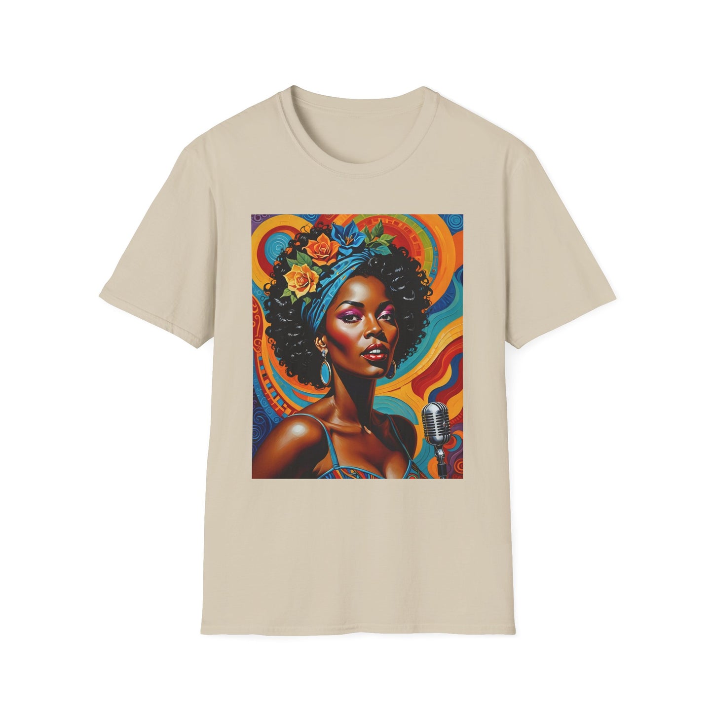 Afrofuturist Soul Singer T Shirt Cosmic Jazz Graphic Tee Retro Funk Fashion Music Artwork Top Gift for Soul Fans