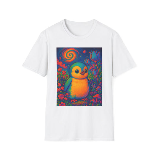 Psychedelic Baby Penguin T-Shirt – Trippy Cute Animal Tee – Gift for Penguin Lovers – Groovy Nature Shirt for Weirdos, Hippies, and Art Freaks