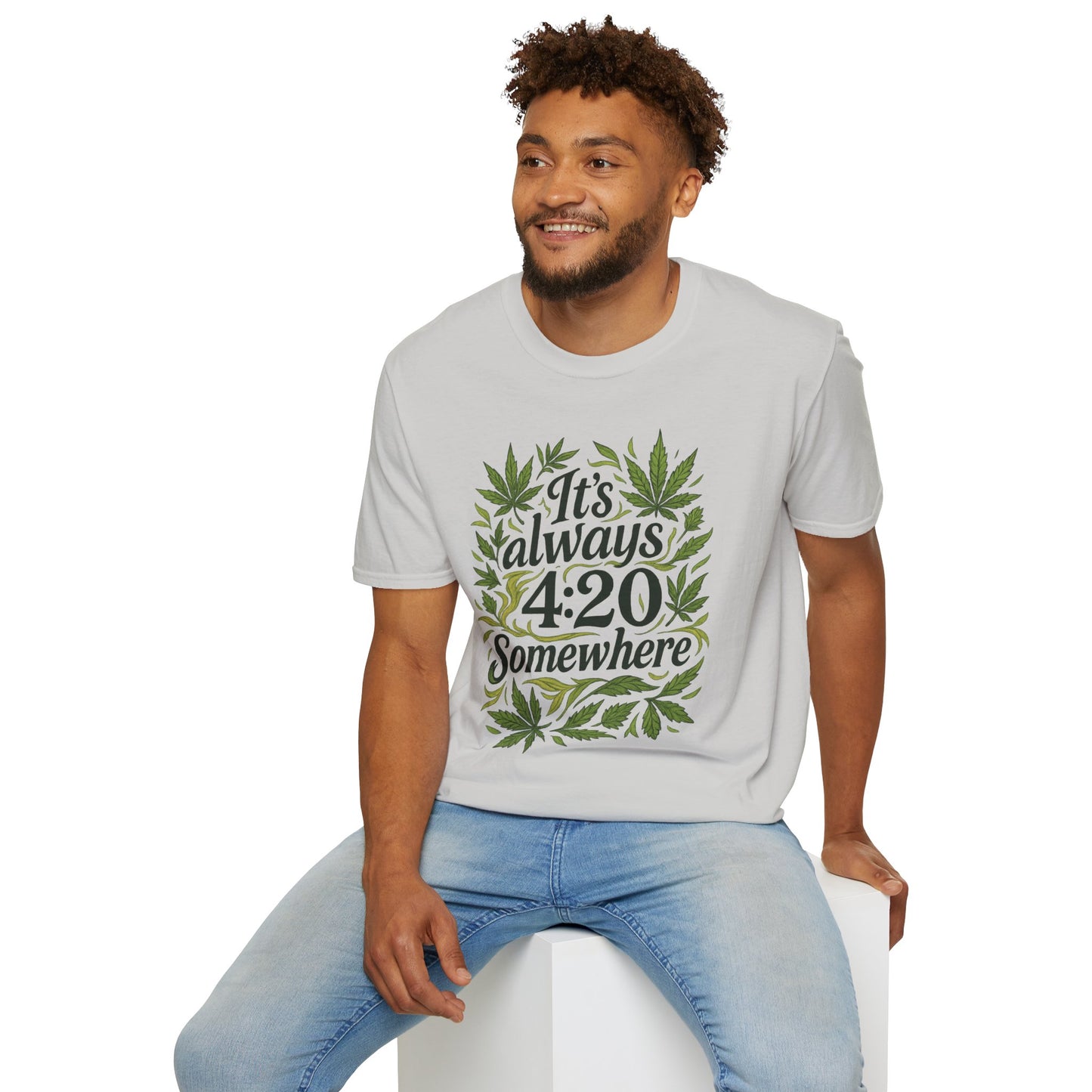It’s Always 420 Somewhere Shirt Funny Weed Tee Gift for Stoners Cannabis Lovers High AF Pothead Humor Smoke Culture T Shirt for Marijuana Enthusiasts