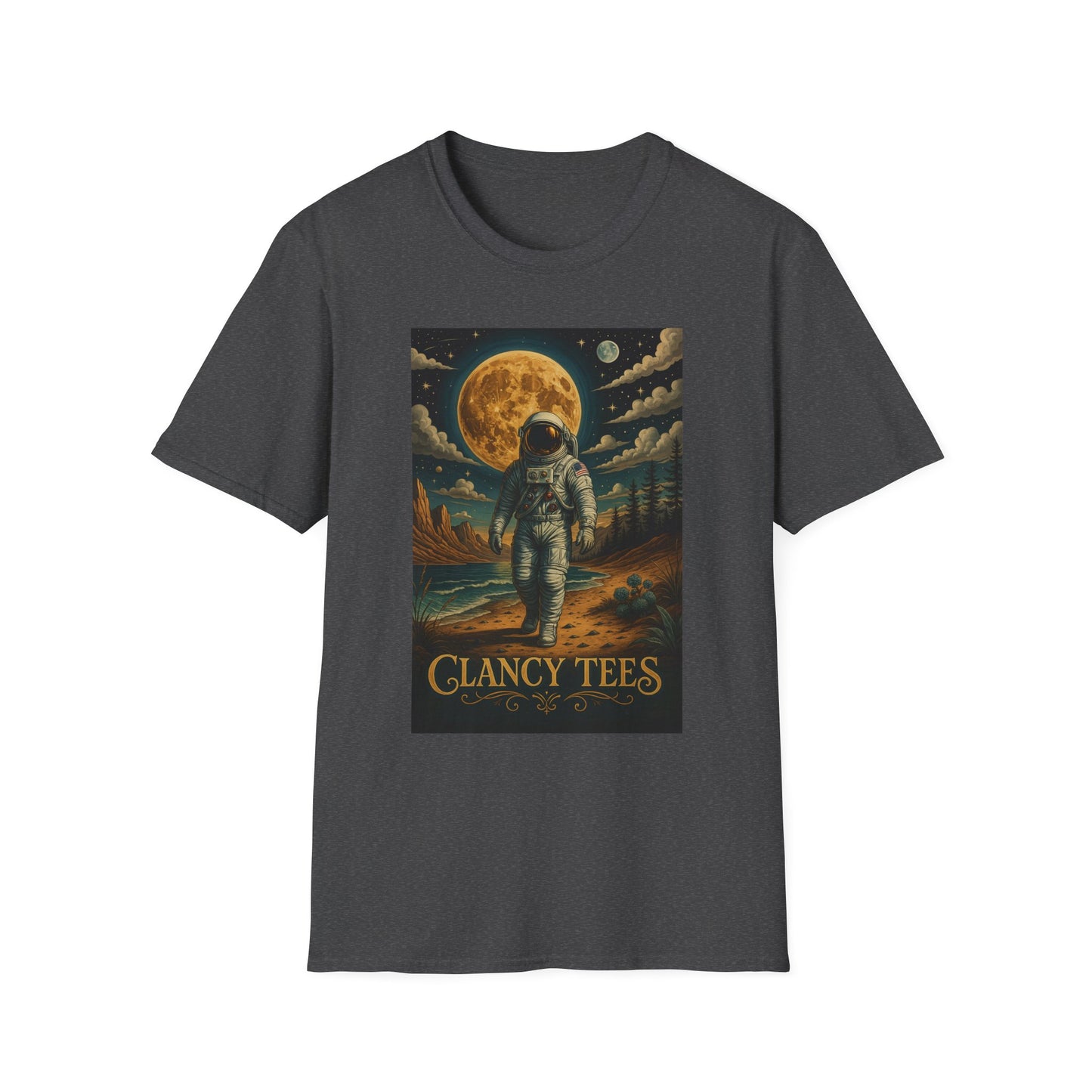 Astronaut Adventure Unisex Softstyle T-Shirt | Cosmic Space Shirt, Graphic Tee for Space Lovers, Gift for Nerds, Casual Wear