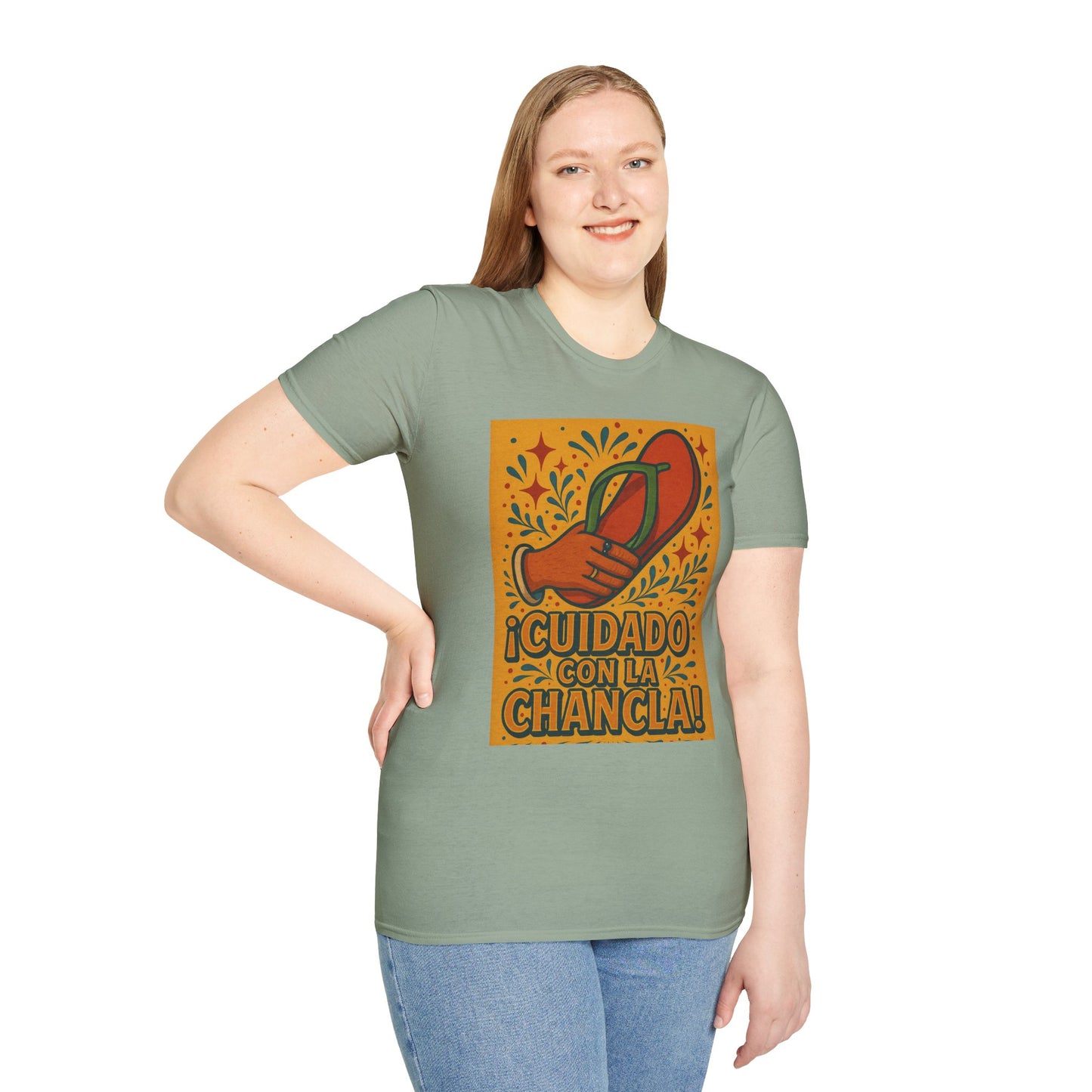 Cuidado Con La Chancla T-Shirt Funny Spanish Graphic Tee Latin Humor Shirt Fiesta Party Shirt Gift for Hispanic Friends Gift for Moms Gift for Abuela