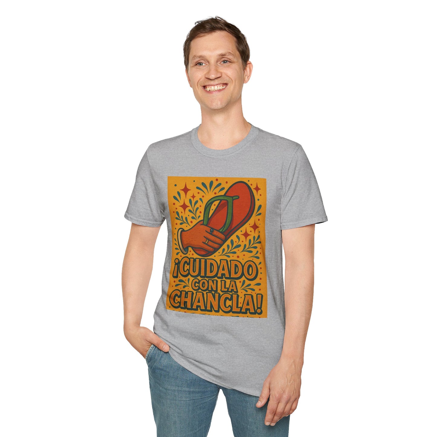 Cuidado Con La Chancla T-Shirt Funny Spanish Graphic Tee Latin Humor Shirt Fiesta Party Shirt Gift for Hispanic Friends Gift for Moms Gift for Abuela