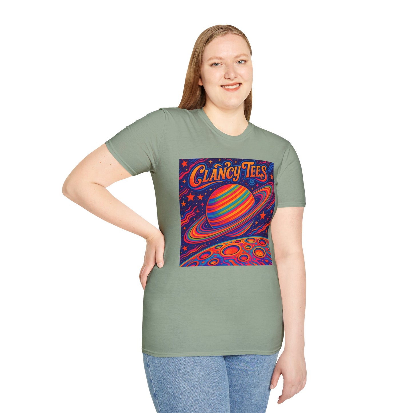 Psychedelic Saturn Shirt – Trippy Outer Space Graphic Tee with Colorful Planet Art – Gift for Stargazers, Spaceheads, and Cosmic Explorers