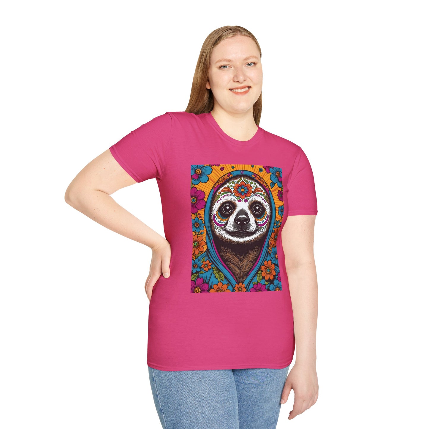 Psychedelic Sloth T Shirt Trippy Animal Graphic Tee Colorful Festival Top Gift for Sloth Lovers