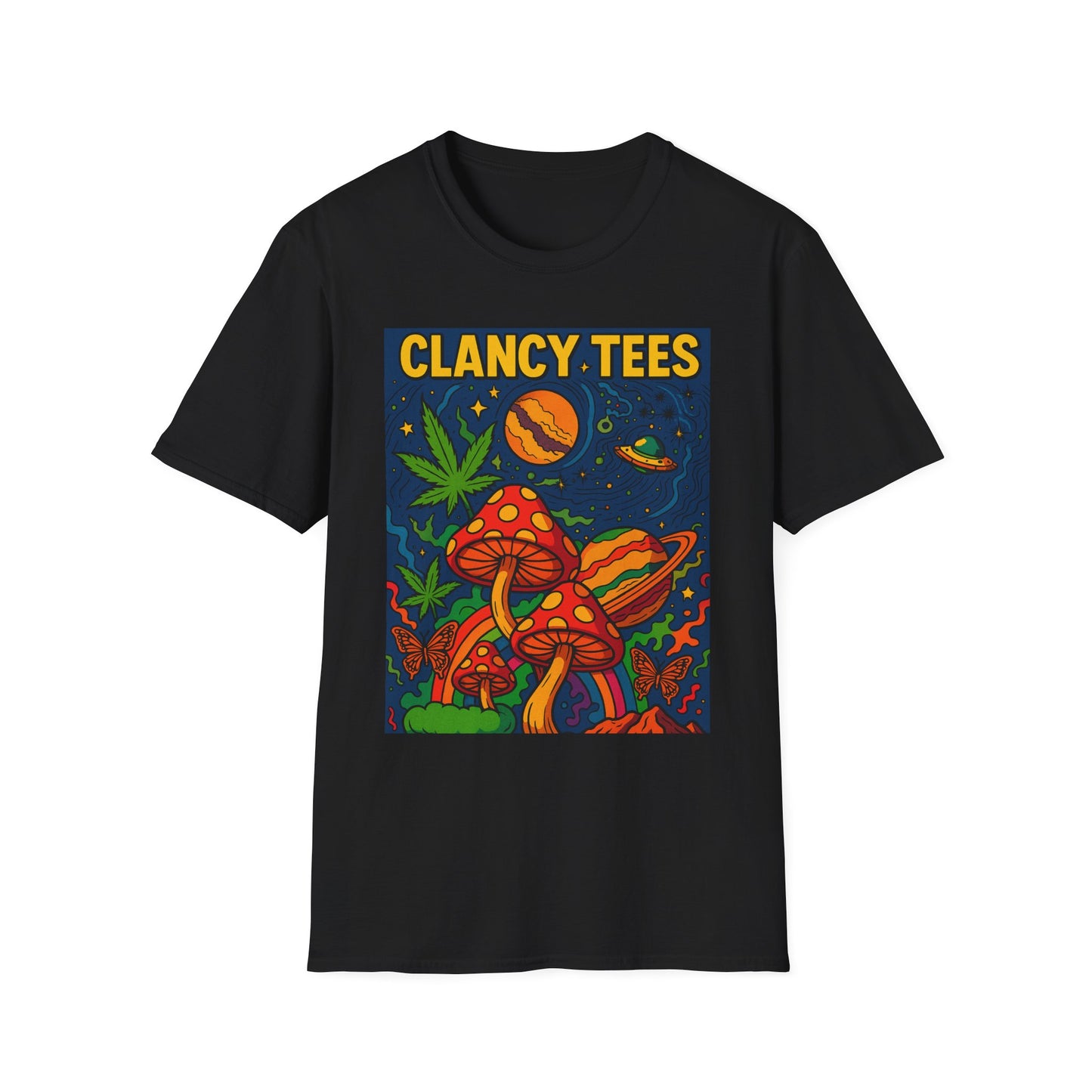 Psychedelic Mushroom T Shirt – Trippy Cosmic Graphic Tee, Stoner Festival Top, Gift for Psychedelic Art Lovers