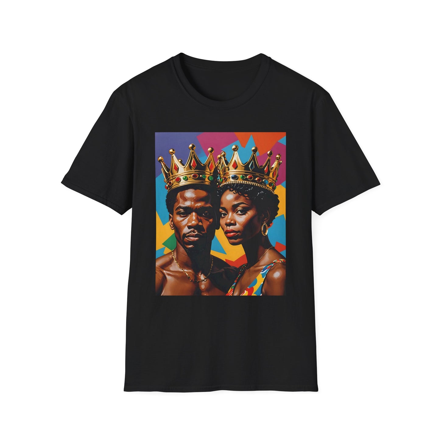 Royalty Crown T-Shirt Afrocentric Power Graphic Tee Black King Queen Shirt Bold Statement Apparel Gift for Couples Gift for Friends Gift for Culture Lovers