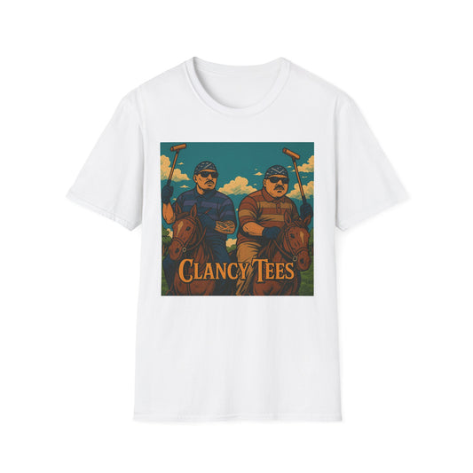 Cholos Playing Polo T Shirt Funny Retro Sports Parody Graphic Tee Vintage Humor Top Gift for Sports Fans