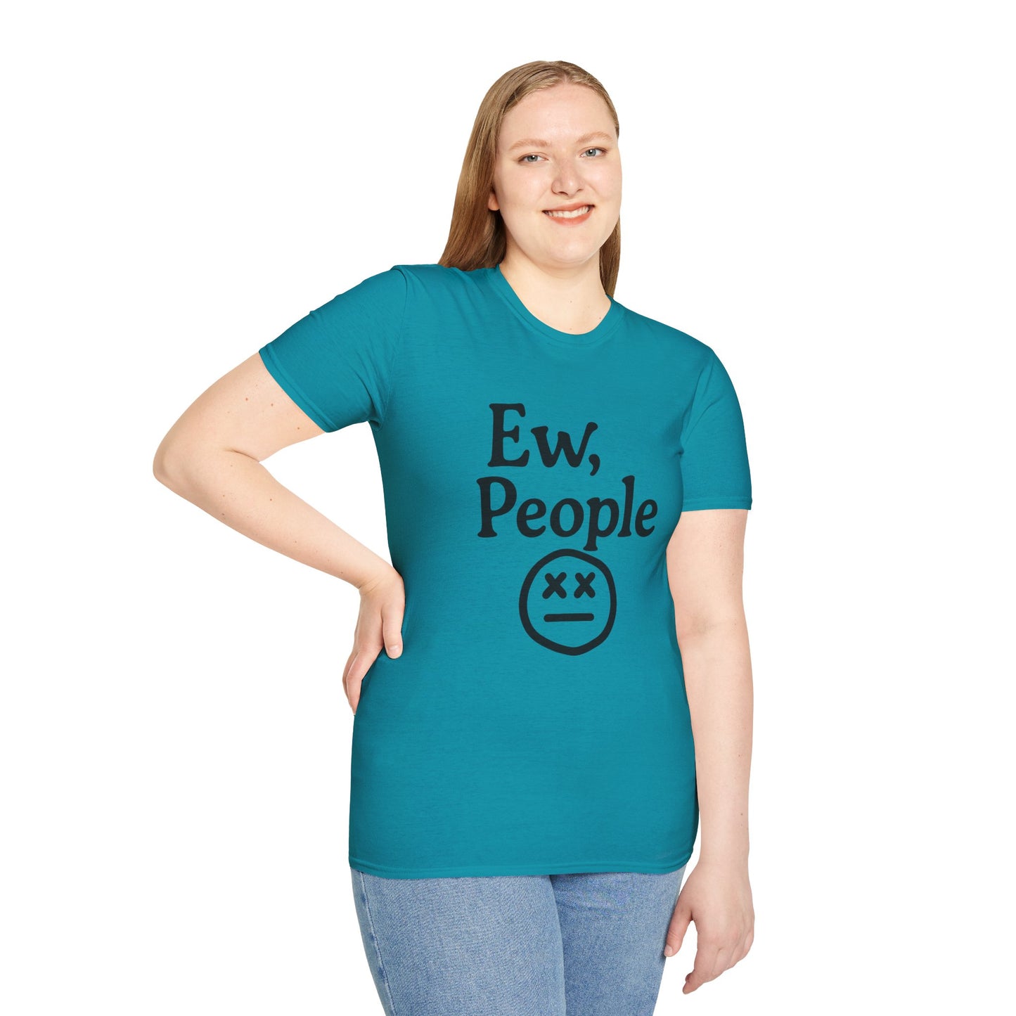 Ew, People Unisex Softstyle T-Shirt | Funny Graphic Tee for Introverts, Gift for Friends, Casual Wear, Comfortable Everyday Shirt
