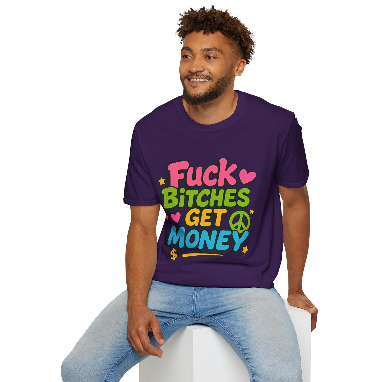 Fuck Bitches Get Money Shirt Funny Bold Graphic Tee Gift for Hustlers Savage Statement T-Shirt for Rebels Trolls Unfiltered Meme Culture Fans
