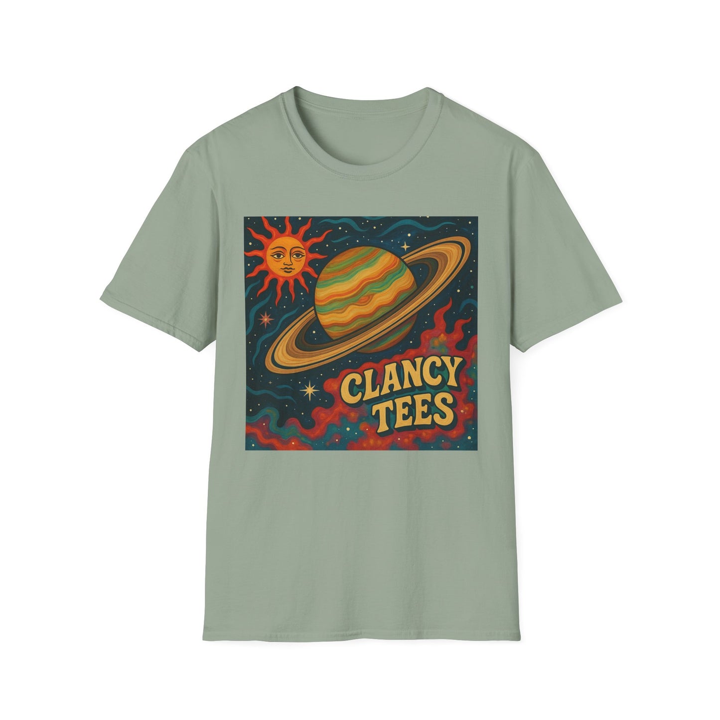 Saturn Sun Shirt – Retro Psychedelic Planet Graphic Tee with Groovy Outer Space Art – Gift for Astronomers, Daydreamers, and Cosmic Wanderers