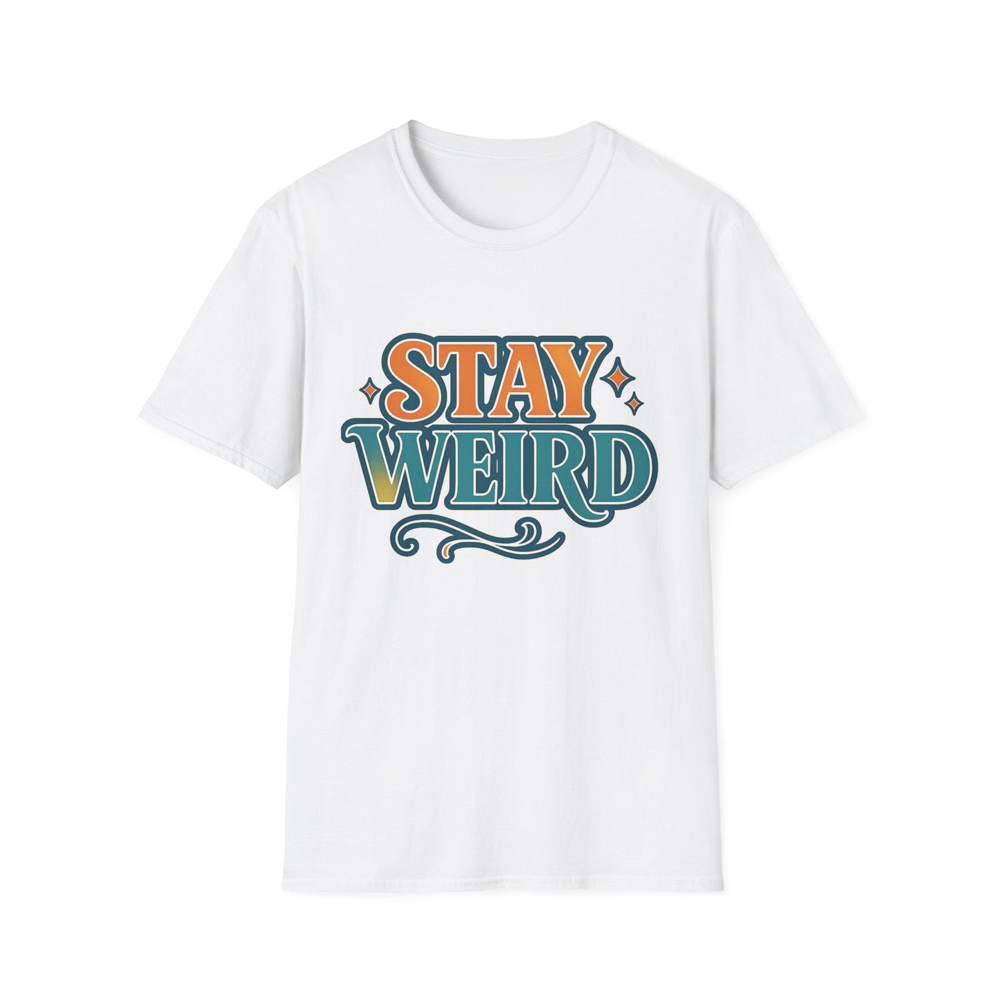 Stay Weird Unisex Softstyle T-Shirt - Fun Graphic Tee, Quirky Apparel, Gift for Friends, Casual Wear, Unique Style
