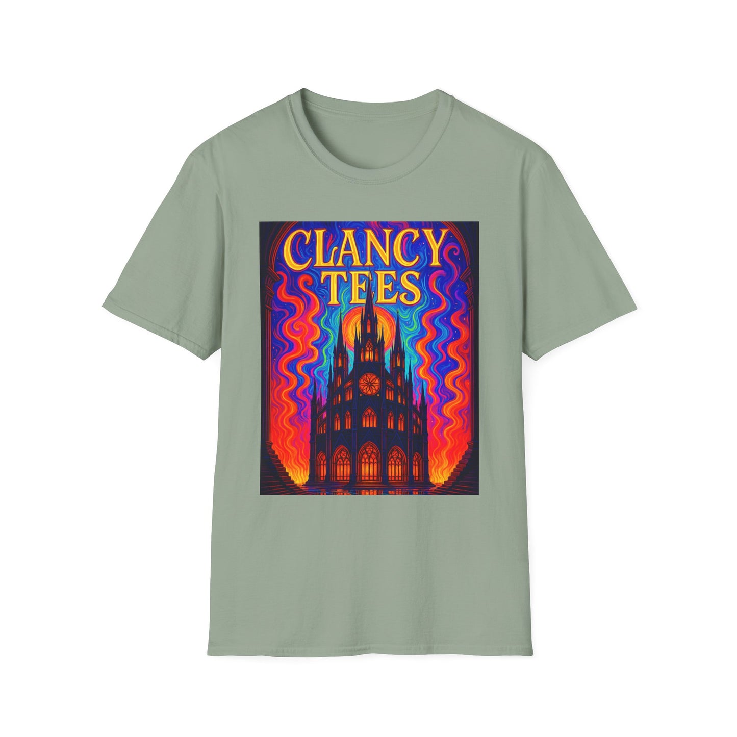 Psychedelic Cathedral Shirt – Trippy Gothic Church Tee – Gift for Art Nerds, Music Festival Fans, Visual Explorers, and Spiritual Weirdos