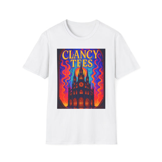 Psychedelic Cathedral Shirt – Trippy Gothic Church Tee – Gift for Art Nerds, Music Festival Fans, Visual Explorers, and Spiritual Weirdos