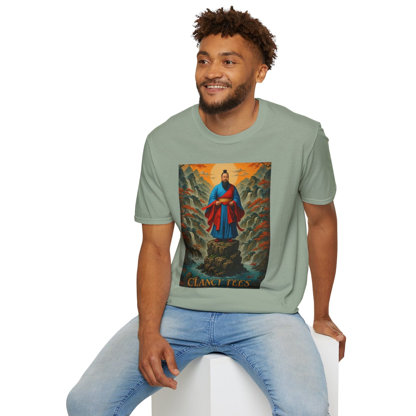 Ancient Warrior Monk T-Shirt Samurai Zen Mountain Tee Japanese Warrior Art Shirt Gift for Martial Arts Fans Gift for History Lovers Spiritual Art