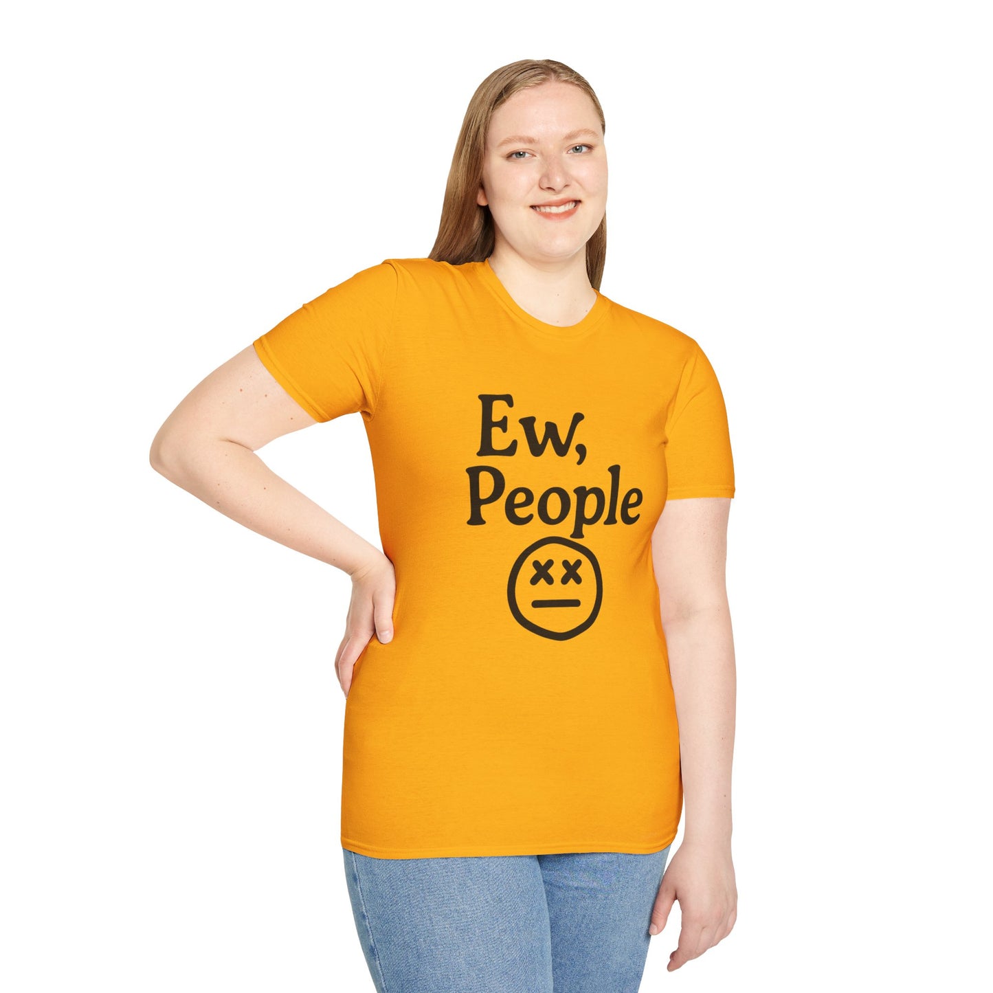 Ew, People Unisex Softstyle T-Shirt | Funny Graphic Tee for Introverts, Gift for Friends, Casual Wear, Comfortable Everyday Shirt