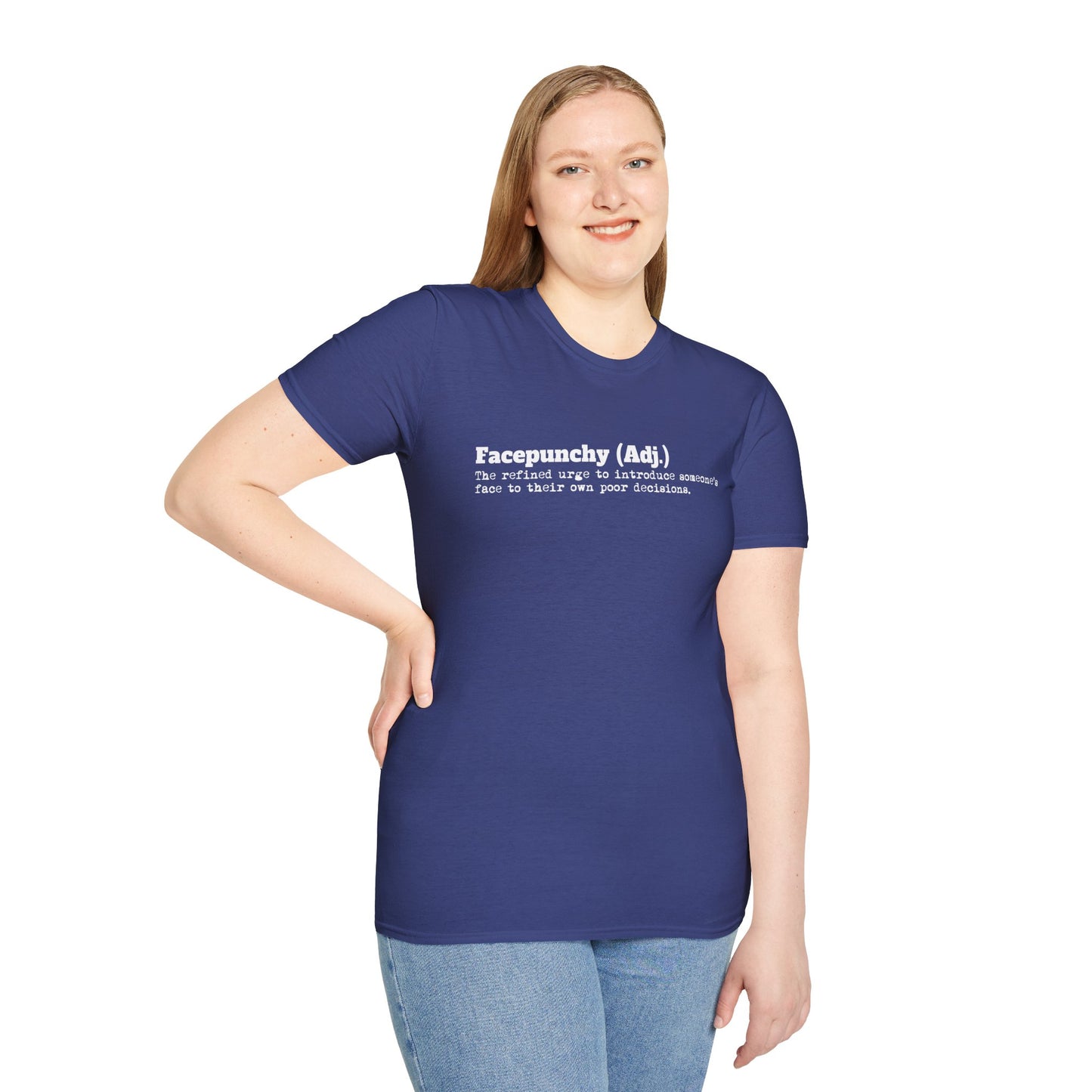 Facepunchy Definition T-Shirt Sarcastic Text Tee Funny Dictionary Shirt for Snarky People Gift for Coworkers with Attitude Passive Aggressive Humor