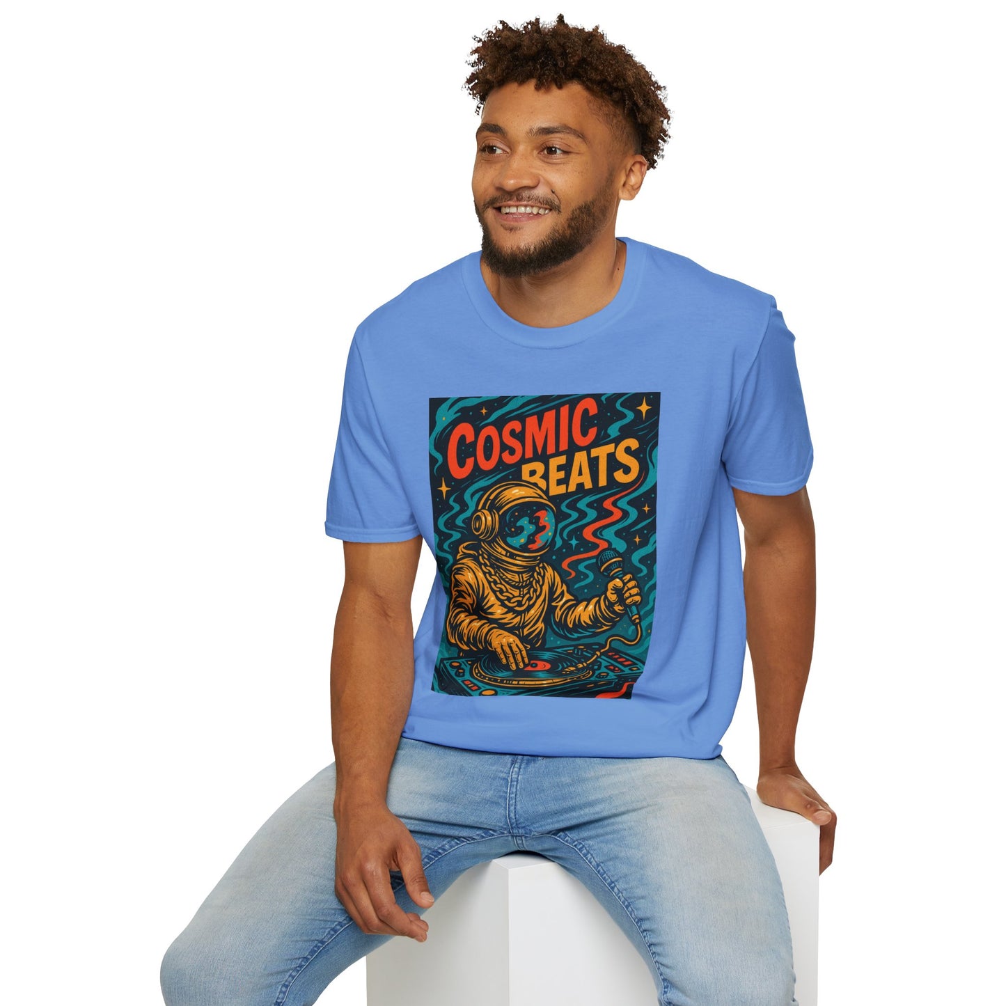 Astronaut DJ Shirt Cosmic Beats Tee Space Music Graphic Gift for EDM Lovers