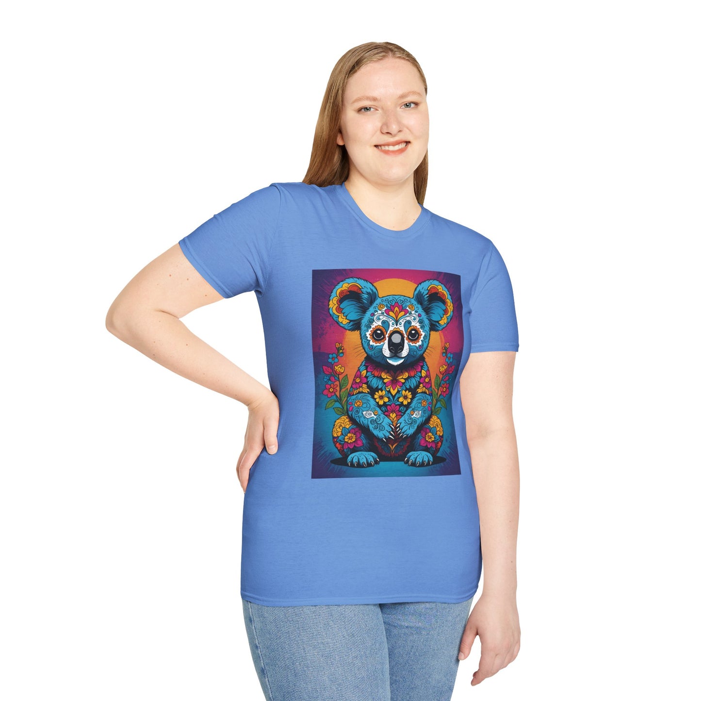 Psychedelic Koala T Shirt Trippy Animal Graphic Tee Colorful Festival Top Gift for Nature Lovers