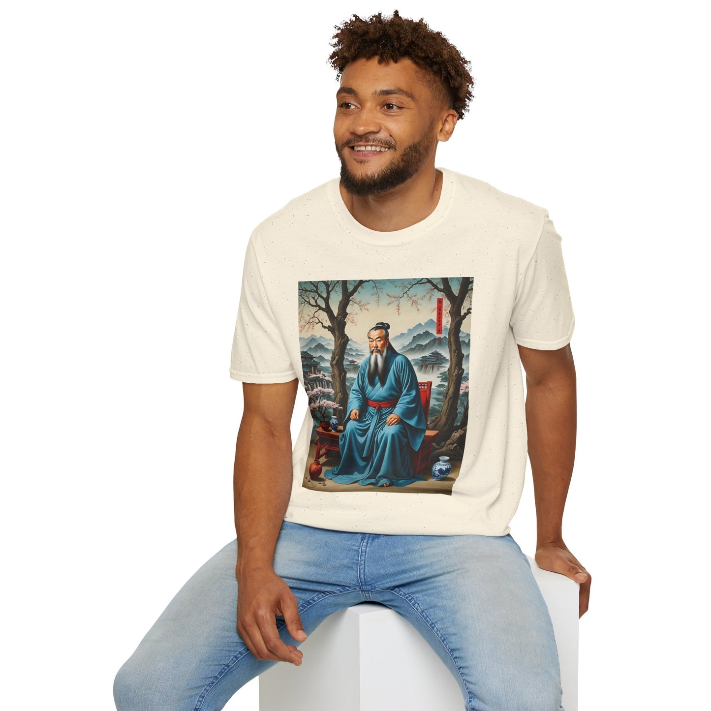 Ancient Scholar T-Shirt Eastern Wisdom Graphic Tee Traditional Art Shirt Gift for History Buffs Gift for Philosophy Fans Timeless Cultural Artwork