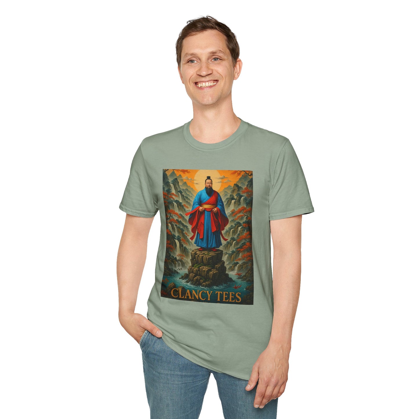 Ancient Warrior Monk T-Shirt Samurai Zen Mountain Tee Japanese Warrior Art Shirt Gift for Martial Arts Fans Gift for History Lovers Spiritual Art