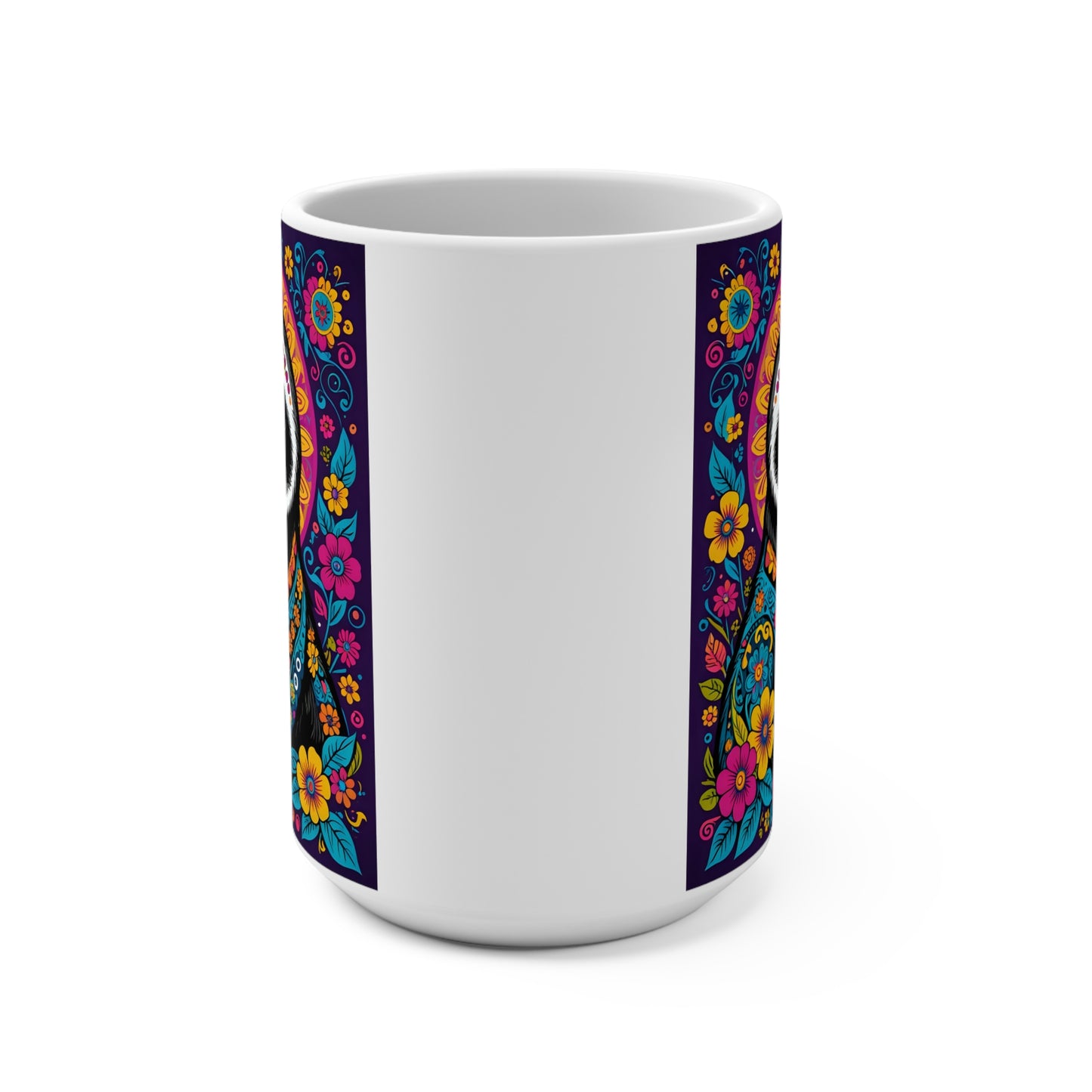 Colorful Sloth Mug Folk Art Coffee Cup Unique Animal Lover Gift Ceramic Drinkware