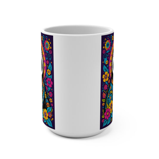 Colorful Sloth Mug Folk Art Coffee Cup Unique Animal Lover Gift Ceramic Drinkware