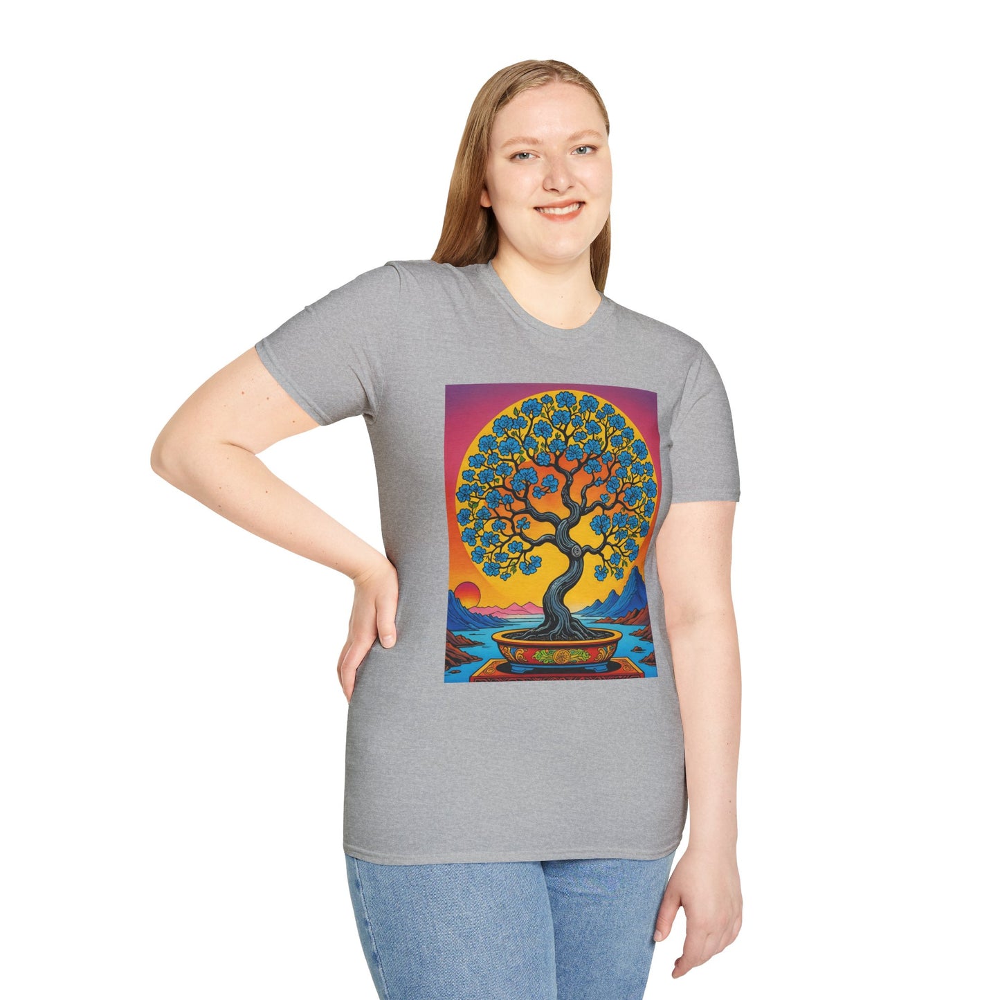 Spiritual Tree Graphic T-Shirt | Unisex Softstyle Tee | Nature Lover Gift | Bohemian Apparel | Yoga Shirt | Eco-Friendly Clothing | Art Tee