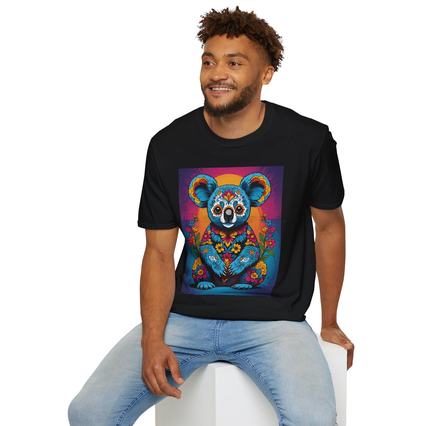 Psychedelic Koala T Shirt Trippy Animal Graphic Tee Colorful Festival Top Gift for Nature Lovers