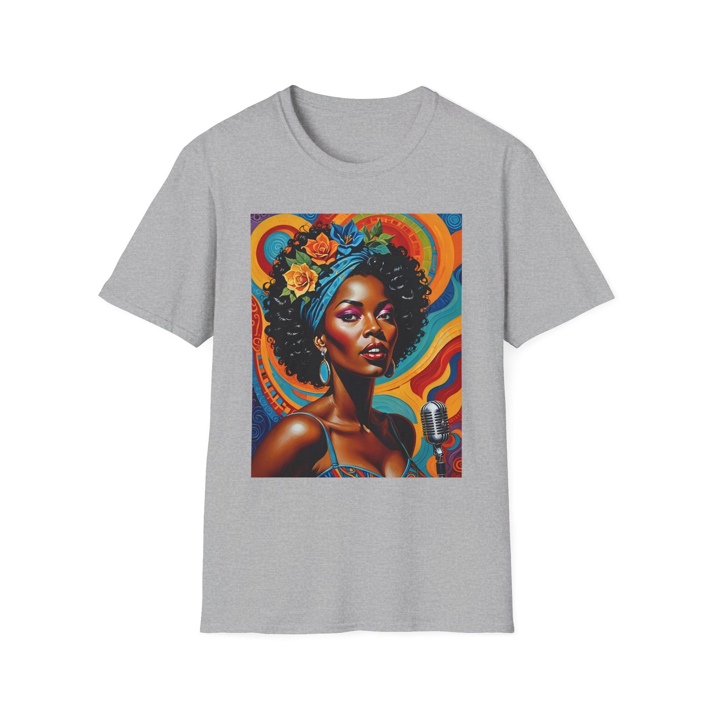 Afrofuturist Soul Singer T Shirt Cosmic Jazz Graphic Tee Retro Funk Fashion Music Artwork Top Gift for Soul Fans