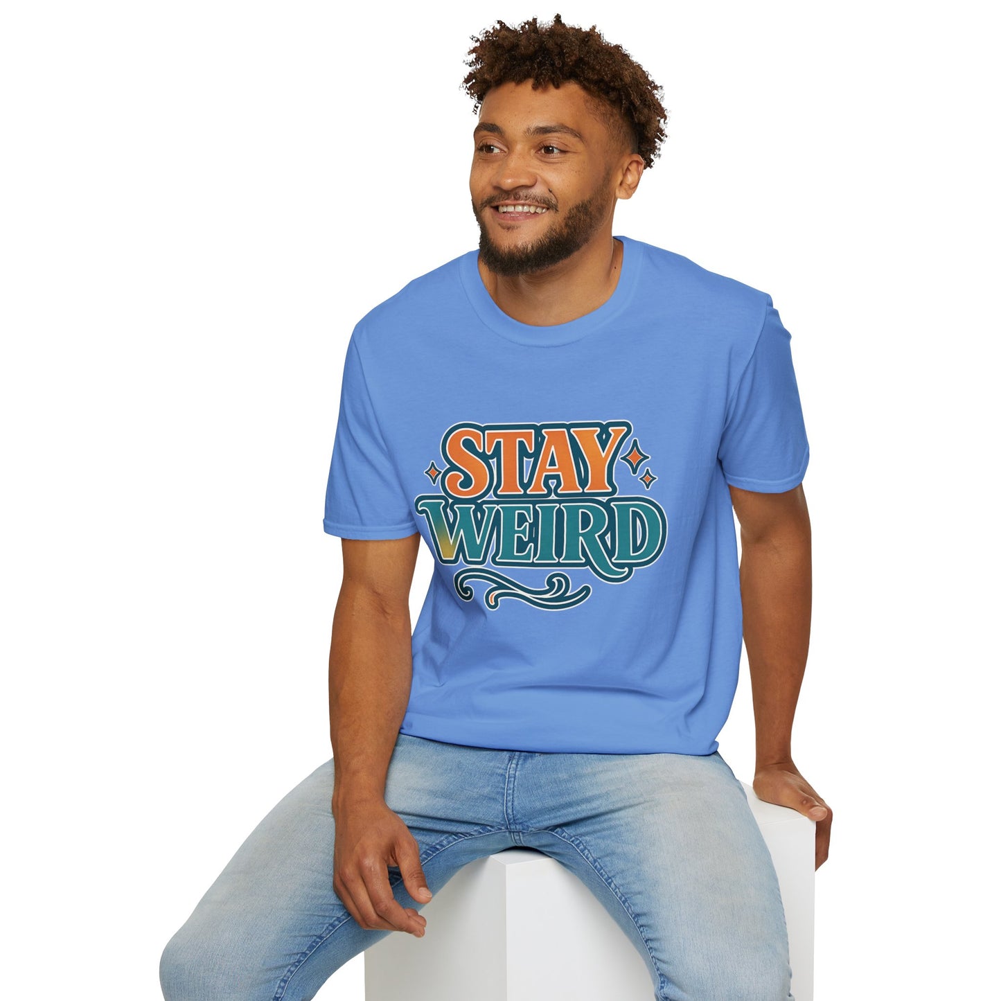 Stay Weird Unisex Softstyle T-Shirt - Fun Graphic Tee, Quirky Apparel, Gift for Friends, Casual Wear, Unique Style